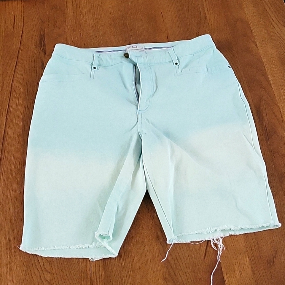 womens Washed look peppermint green shorts